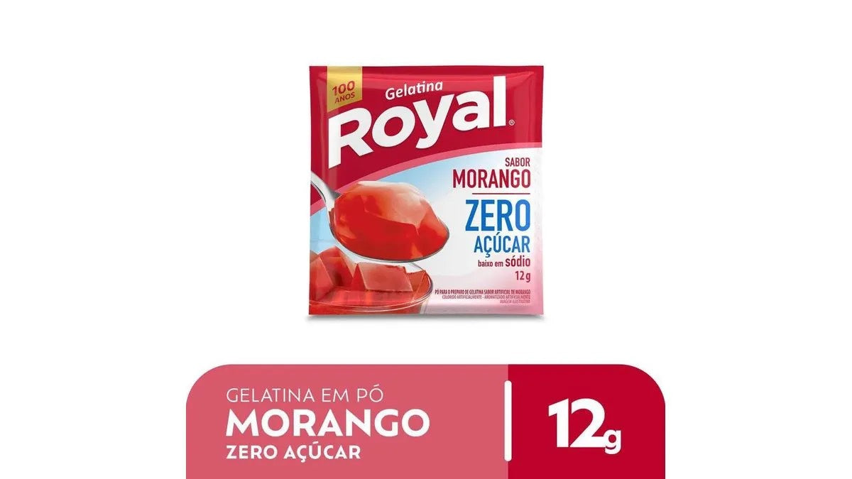 Gelatina em pó Royal Zero Açúcar Morango 12g